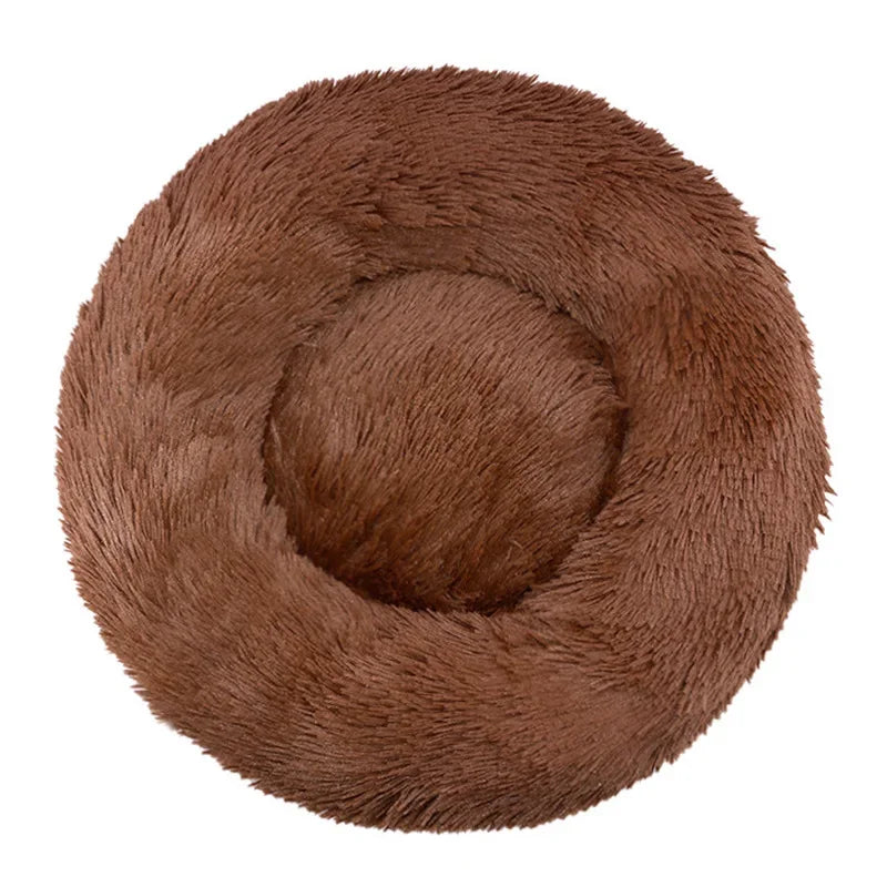 NONECN Round Plush Pet Bed Fleece Dog Cat Cozy Bed