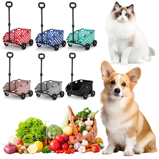 Foldable Small Pet Stroller Lightweight 4 Wheel Cart
