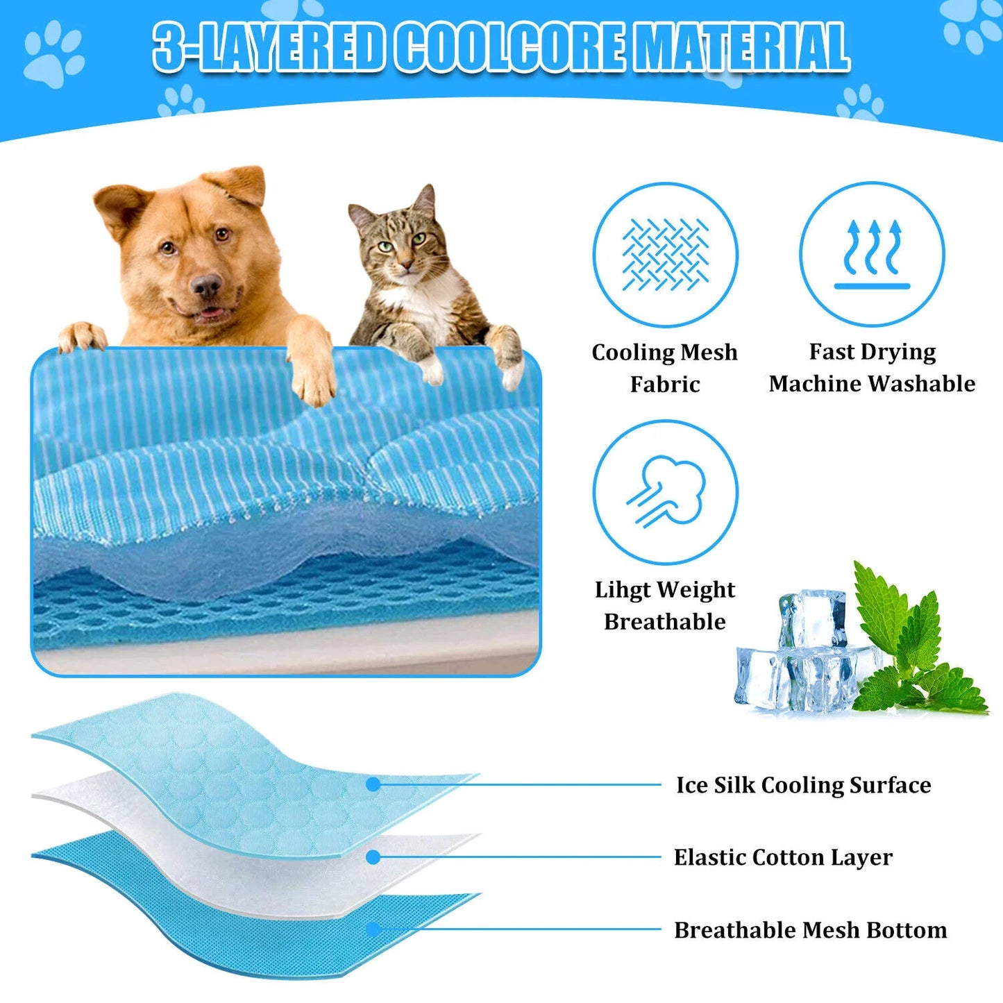 Zhejiang Pet Cooling Mat For Dogs And Cats Summer Bed Cushion
