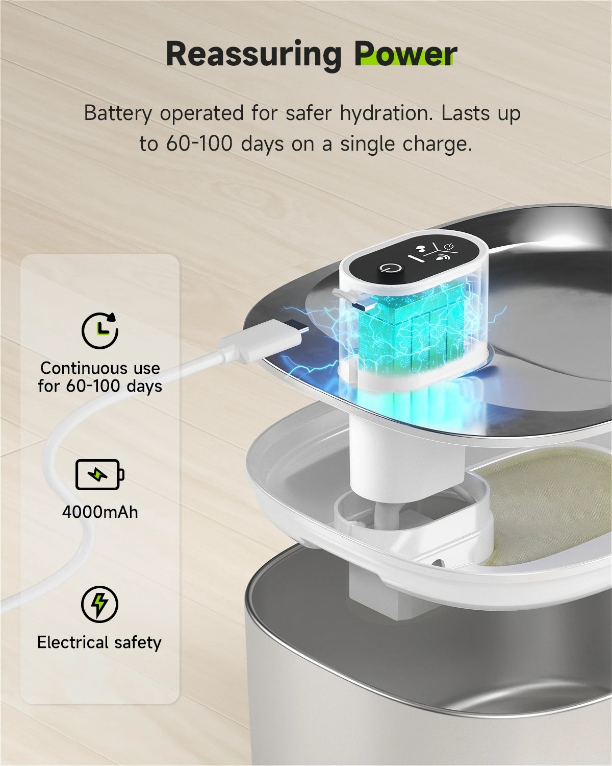 APETDOLA 4L Wireless Cat Water Fountain With Auto Sensor