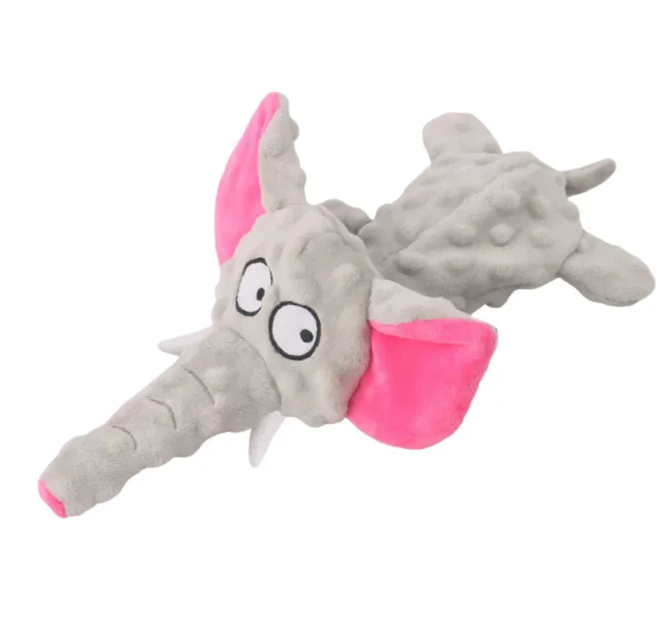 Durable Squeaky Elephant Plush Dog Toy Interactive Chew Toy