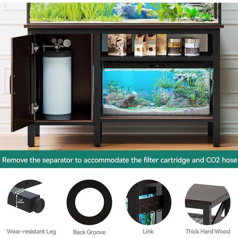 Heavy Duty Metal Aquarium Stand With Power Outlets Included