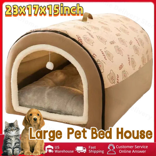 APWIKOGERCN Cat Cave Bed 2 In 1 With Washable Pillow