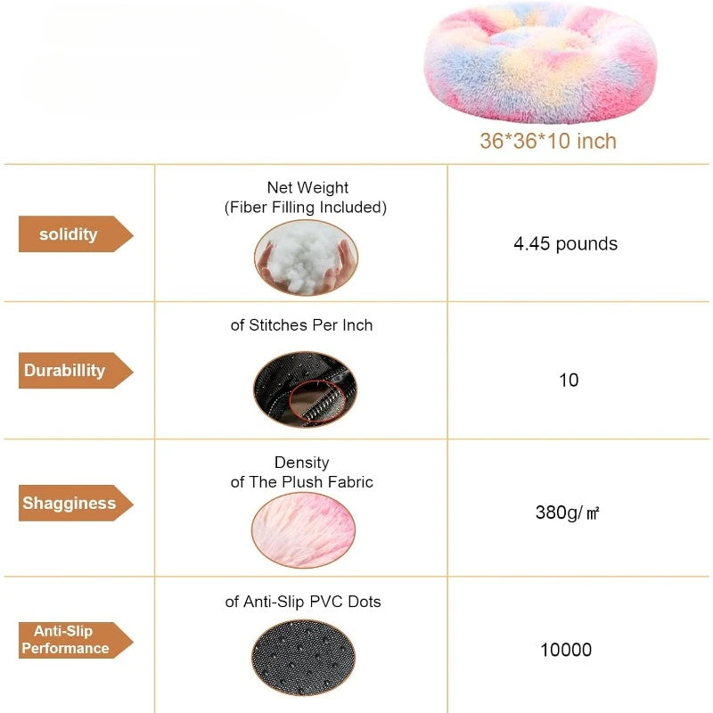 Calming Donut Dog Bed for Small to Large Breeds