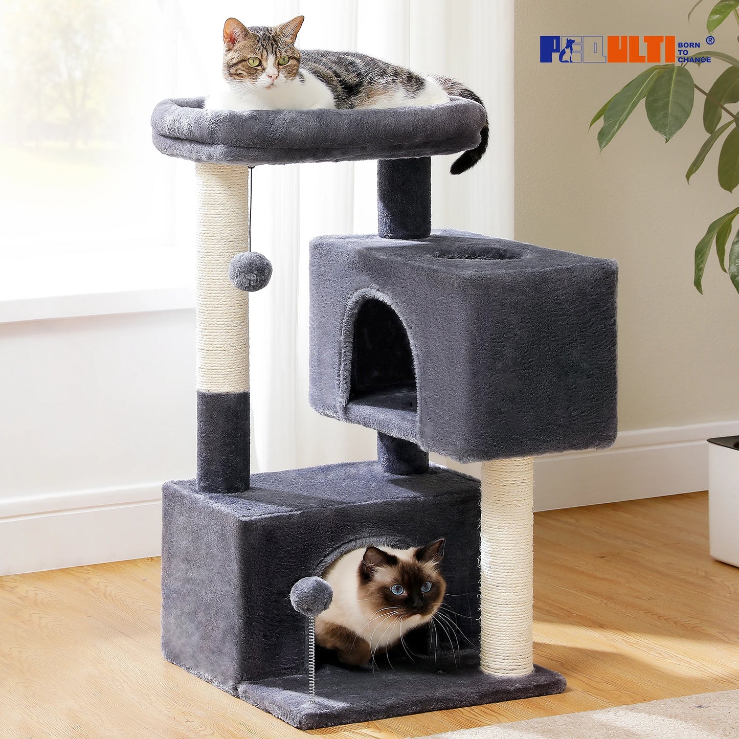 PAWZ Road Cat Tree Tower With Top Perch Interactive Ball