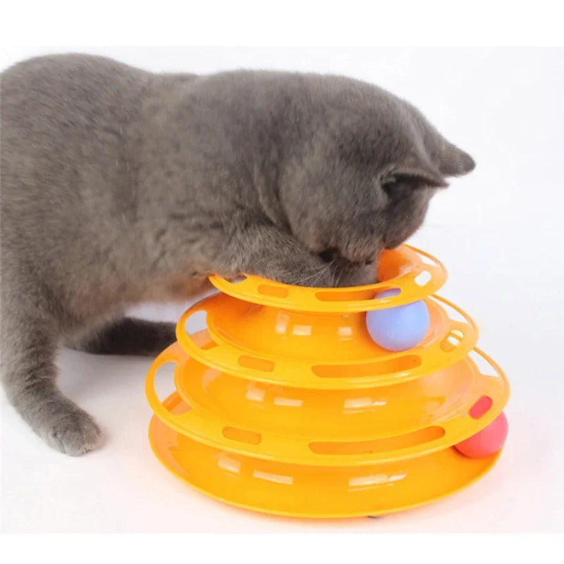 Three Levels Cat Intelligence Toy Puzzle Amusement Tower