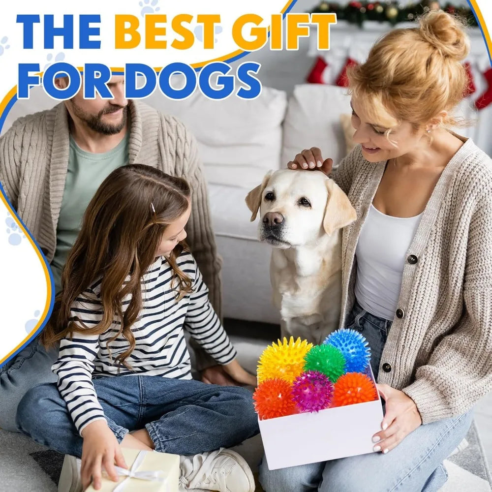 Squeaky Spikey Dog Balls for Aggressive Chewers 50 Pack