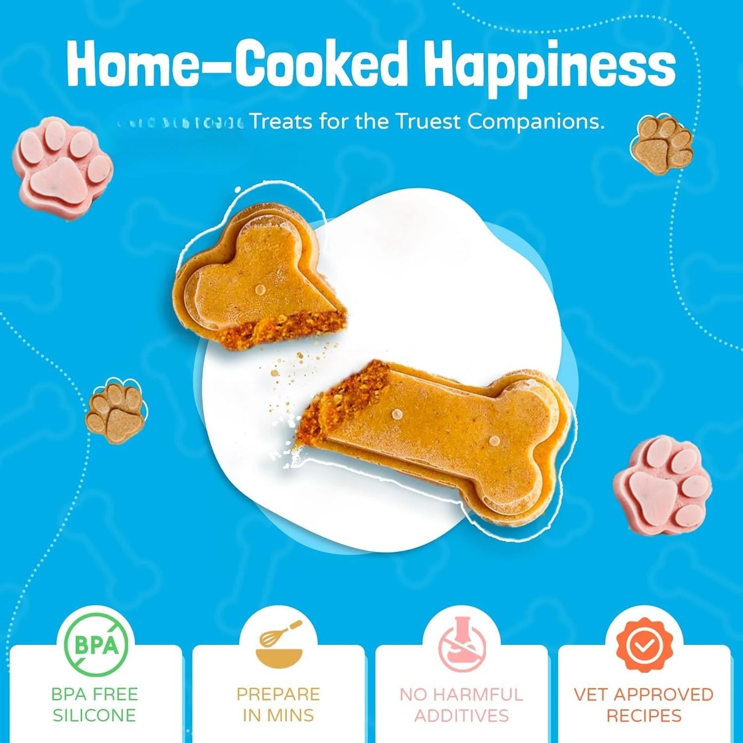 Dog Treats Silicone Molds Set With Healthy Recipes