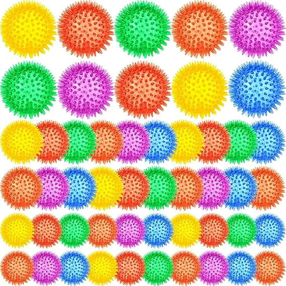 Squeaky Spikey Dog Balls for Aggressive Chewers 50 Pack