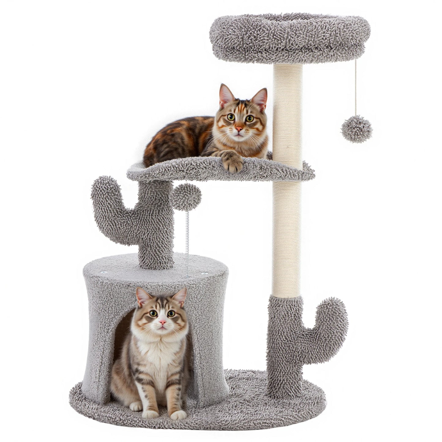 JHK Three Tier Cat Tree With Sisal Scratching Post Tower
