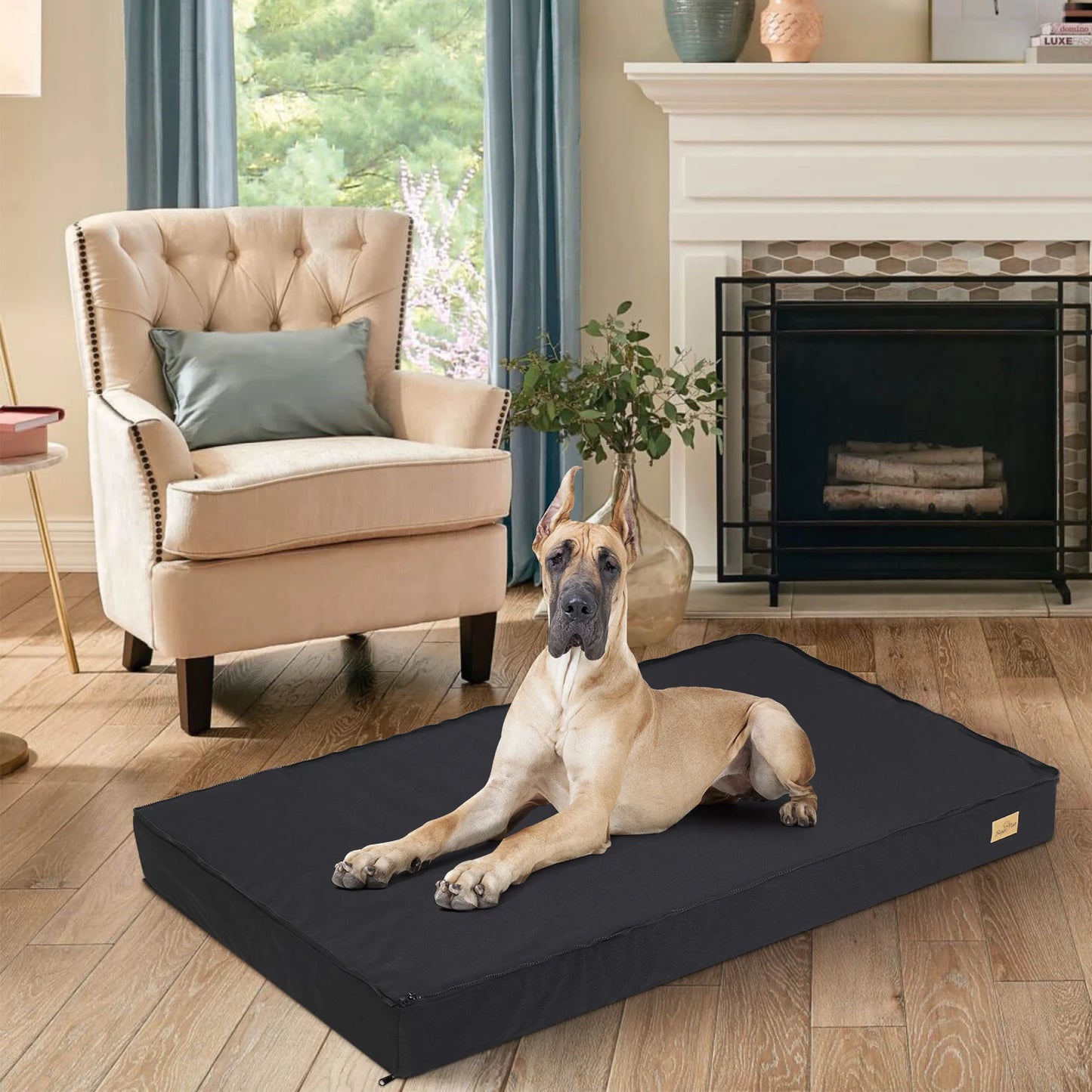 Jumbo Orthopedic Dog Bed With Memory Foam Washable Cover