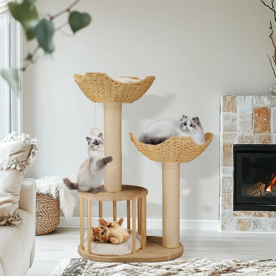 Cat Climbing Tree 3 Tier Activity Center For Indoor Kittens