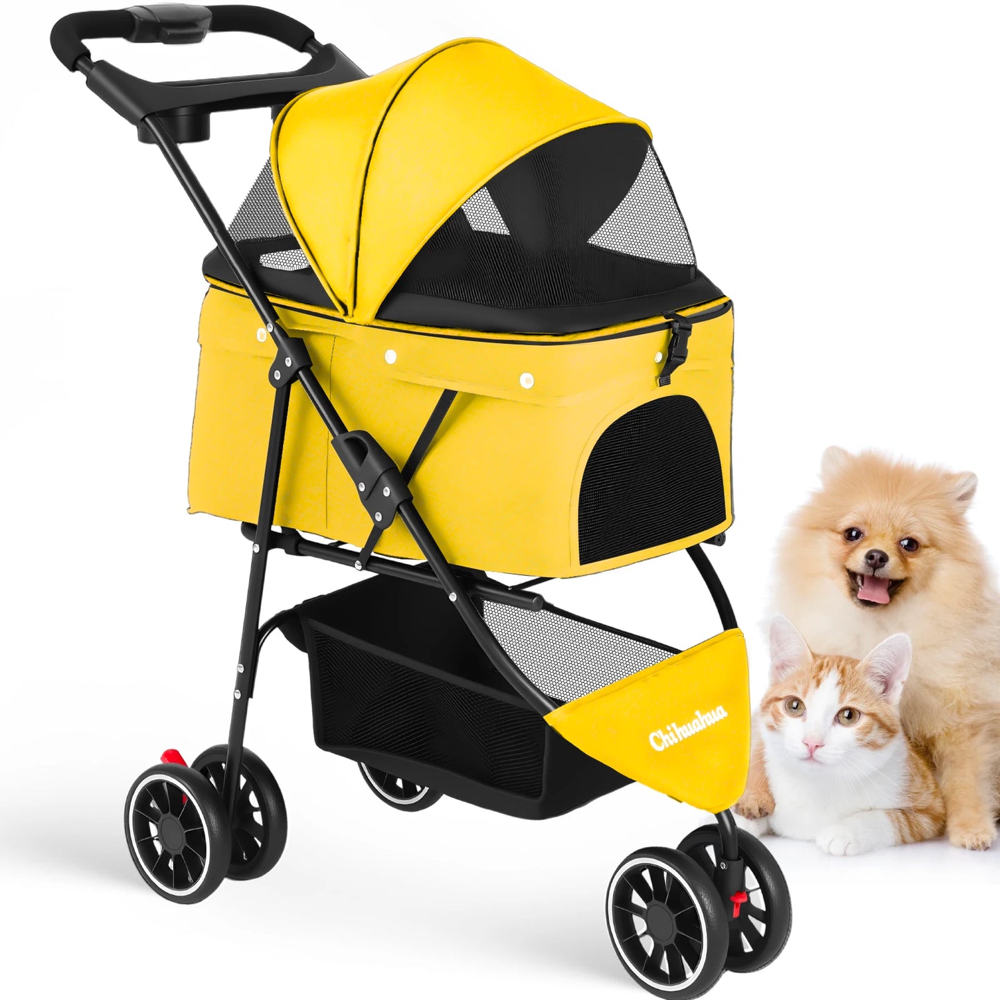 Chihuahua Pet Stroller For Dogs And Cats Foldable Carrier