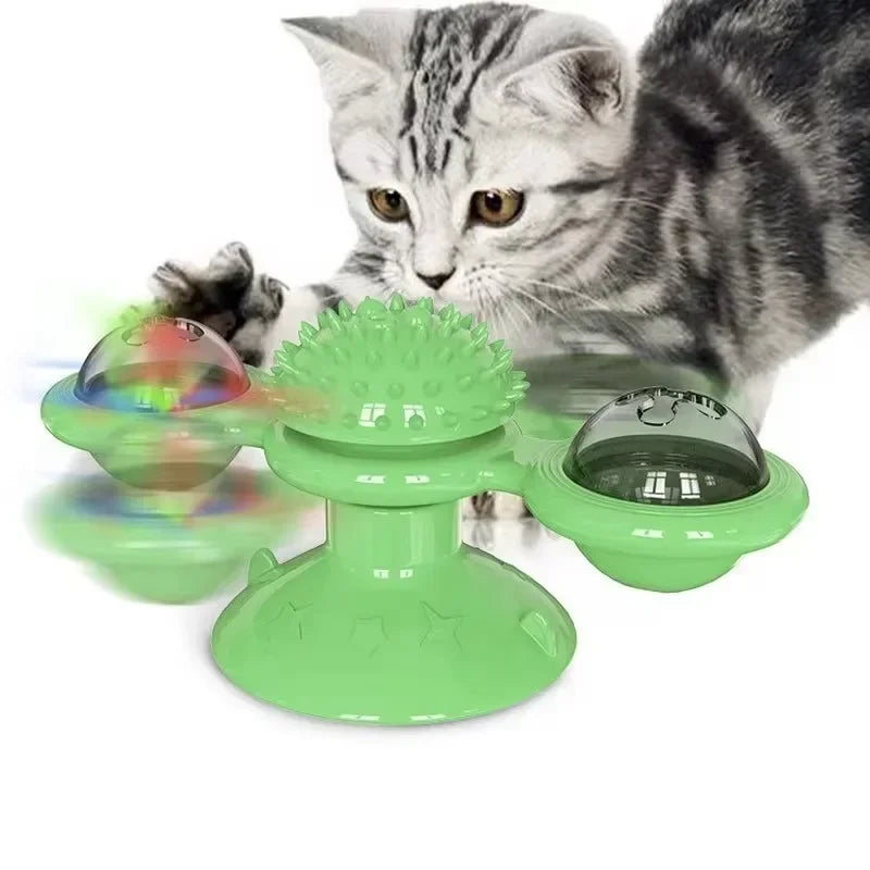 Windmill Cat Toy Interactive Puzzle Turntable With Whirligig