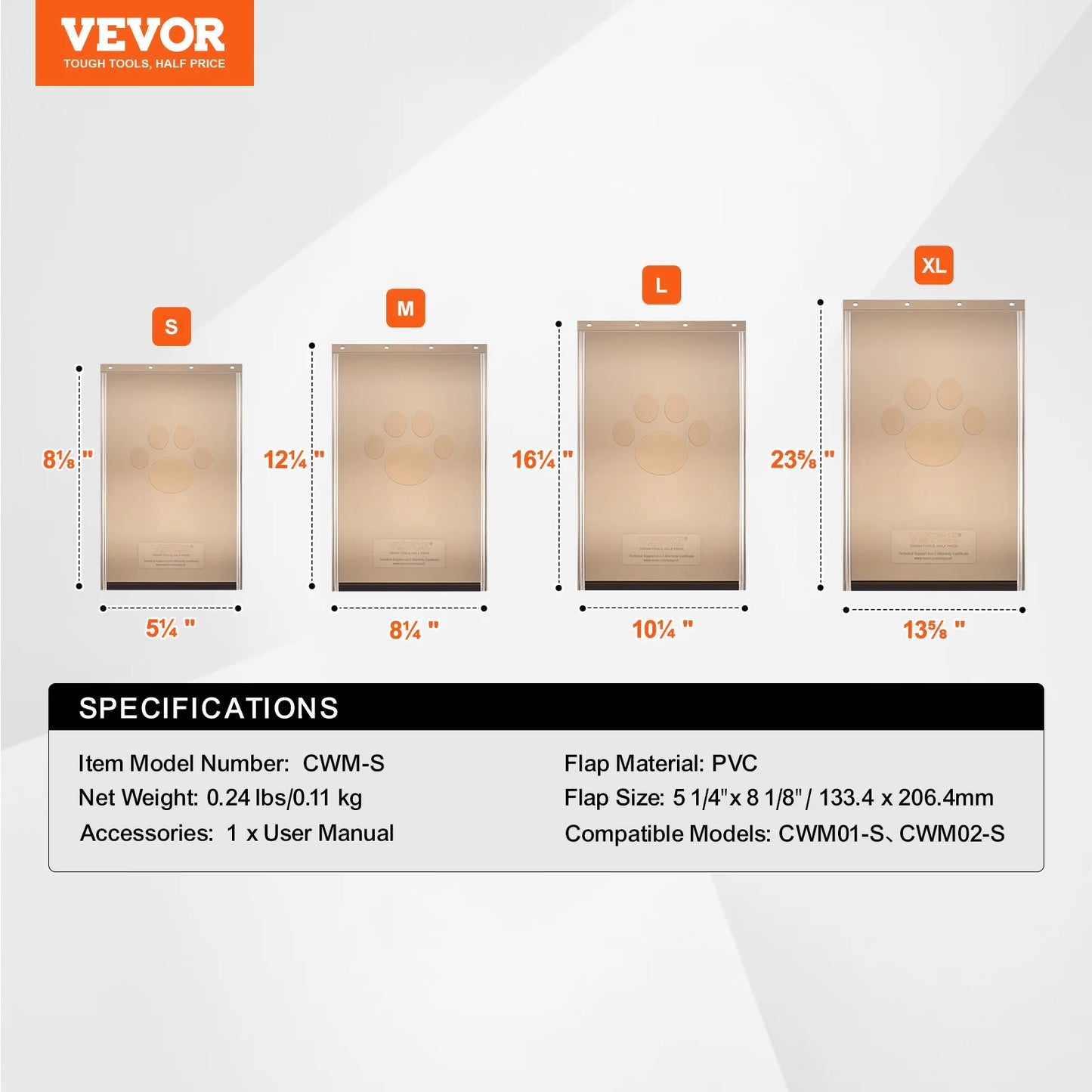 SucceBuy Weatherproof Pet Door Replacement Flap With Magnetic Strip