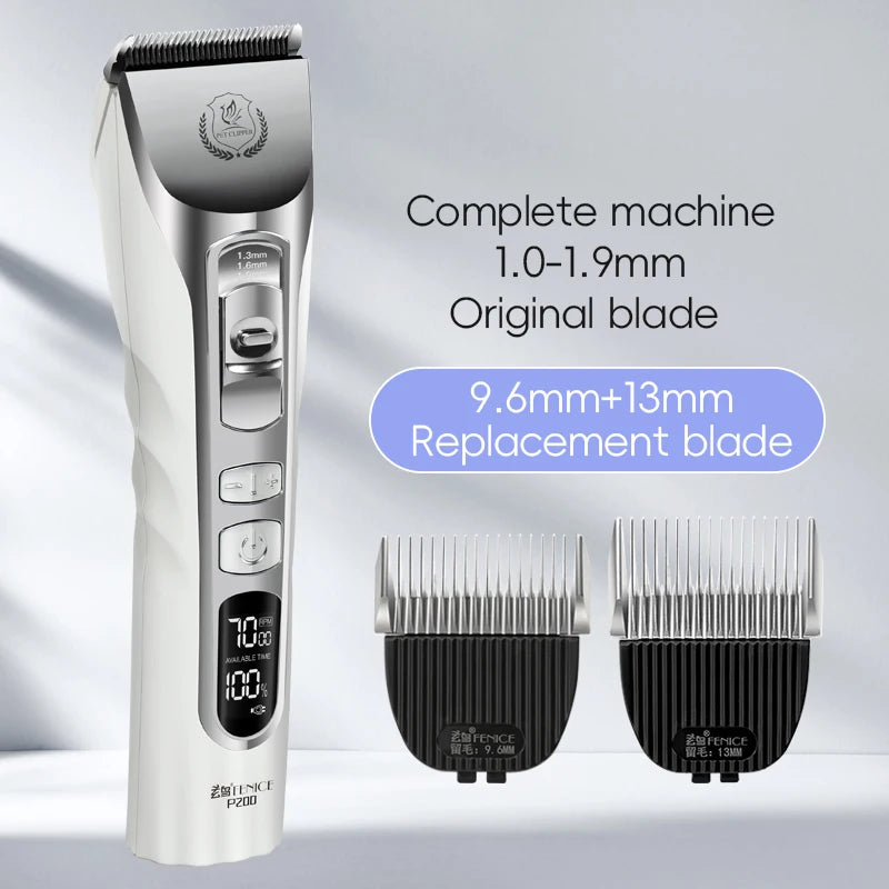 Fenice 5000mA Cordless Dog Grooming Clippers LCD Screen