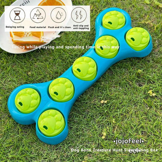 Hign-concerned Dog Slow Feeder Bone Shaped Treat Dispenser Toy