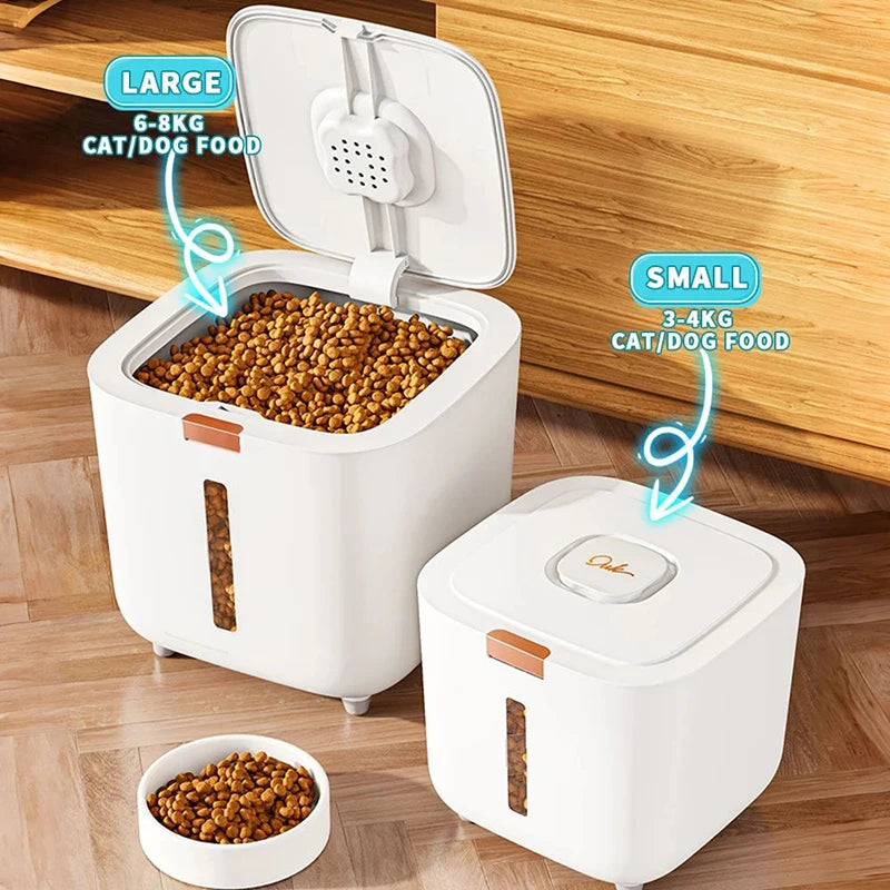 Hign-concerned Pet Food Storage Barrel Sealed Moisture Proof Container For Cat And Dog Food