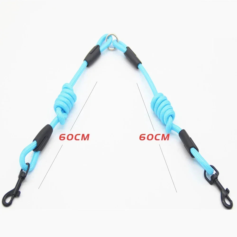 Double Dog Leash Coupler For Small Pets Nylon Black