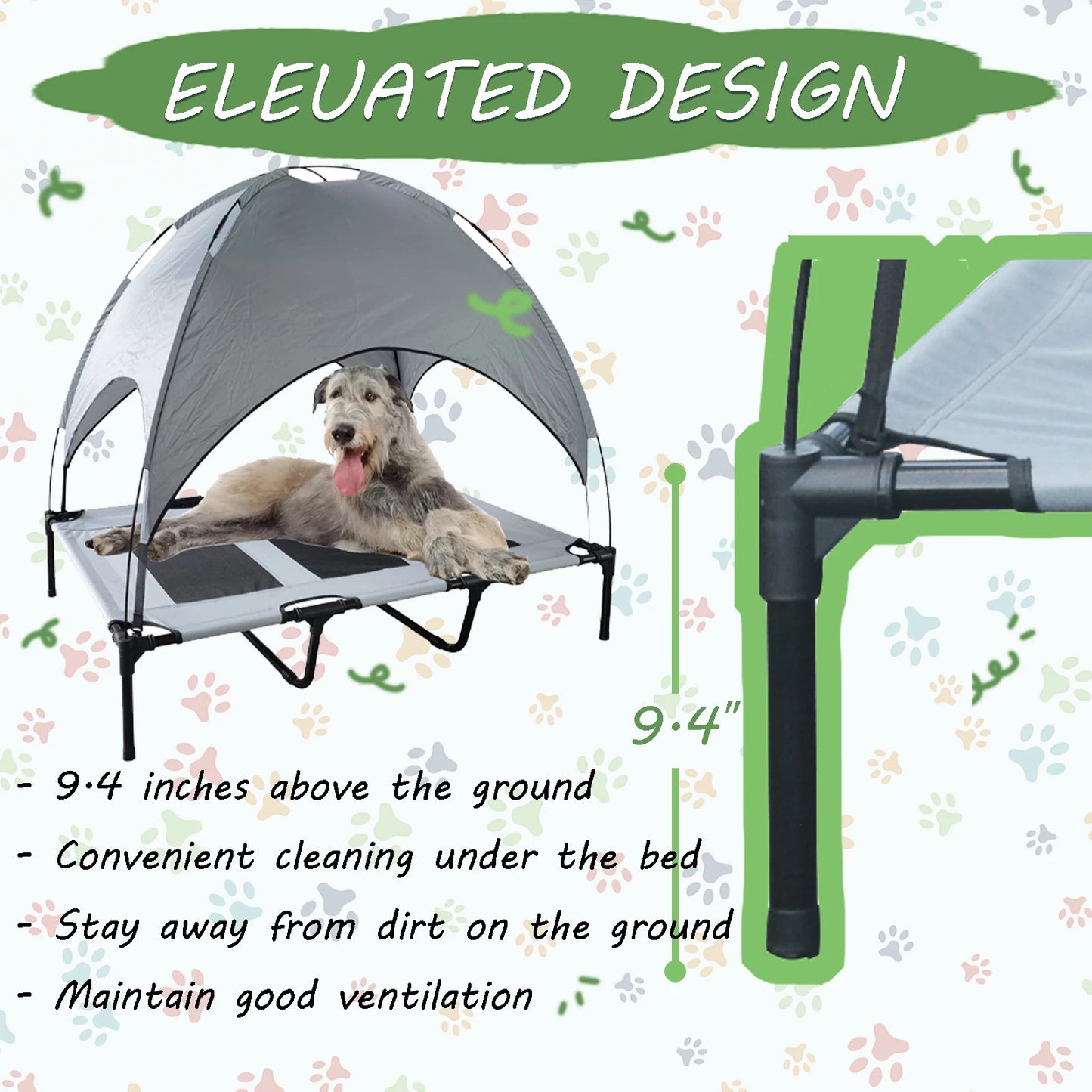 Shanghai Hign Canopy Dog Bed With Anti Scratch Fabric