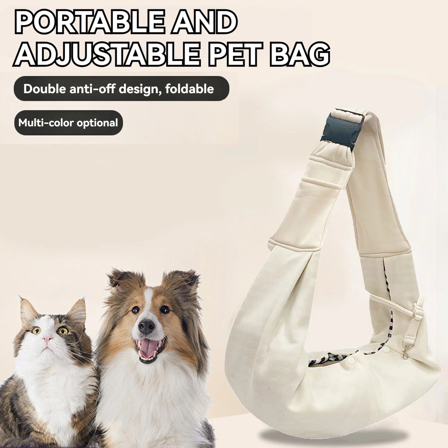 Small Pet Sling Hands Free Reversible Carrier for Cats Dogs