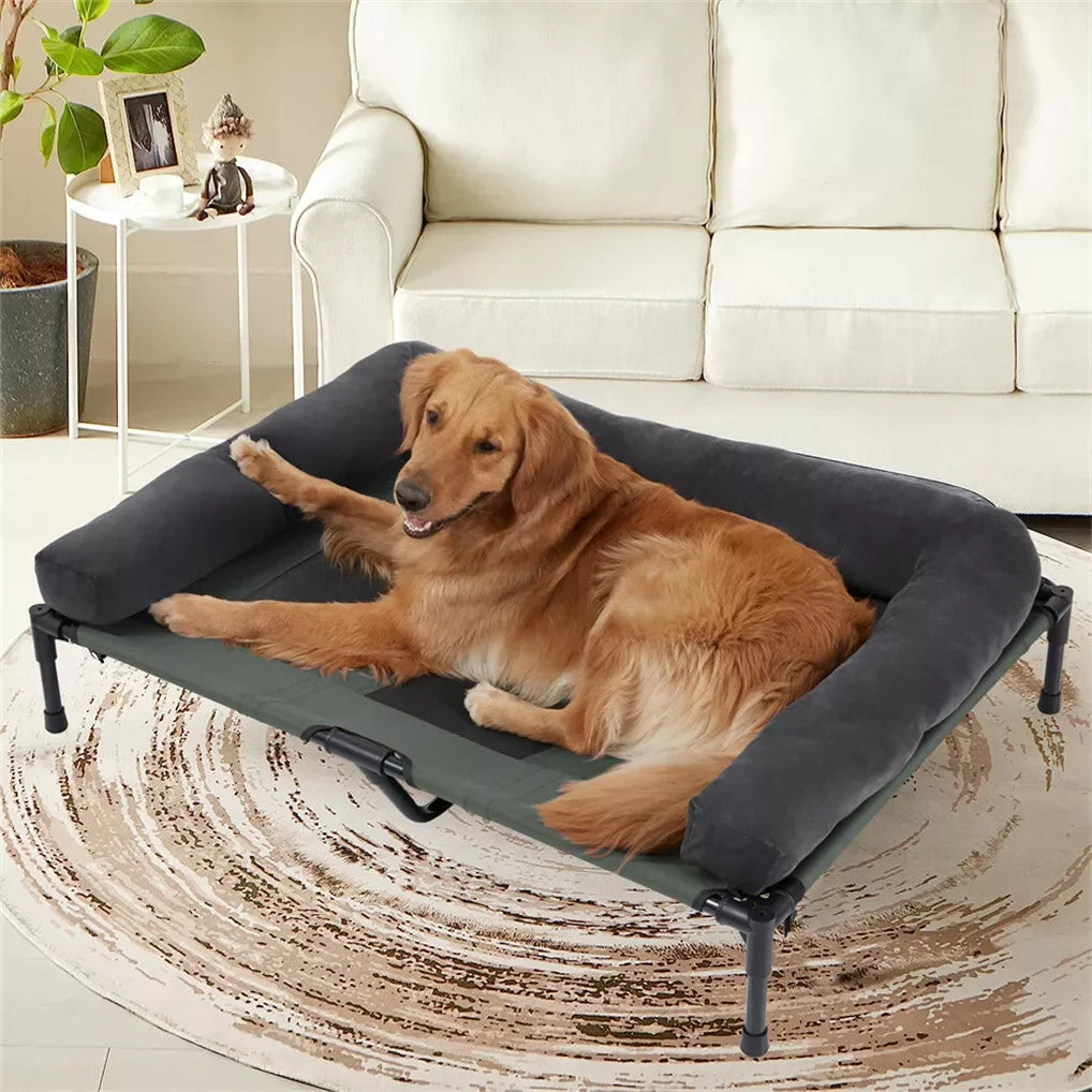 Bingopaw Outdoor Elevated Dog Bed Mesh Lounger With WeatherResistant CoolingPerformance