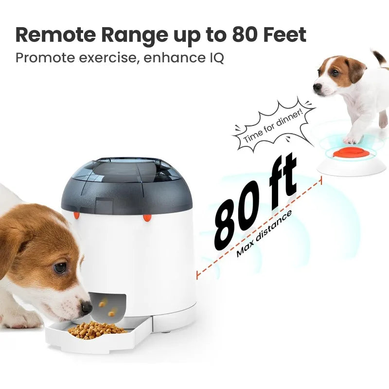 Dog Puzzle Feeder Toy, Interactive IQ Training, Electronic Dog Toys, Automatic Rechargeable Treat Dispenser, Push Remot