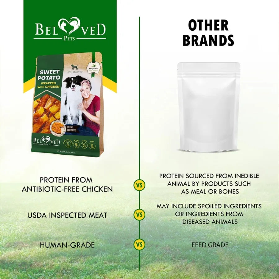 Dog Sweet Potato Chicken Chew Treats Grain Free Snacks