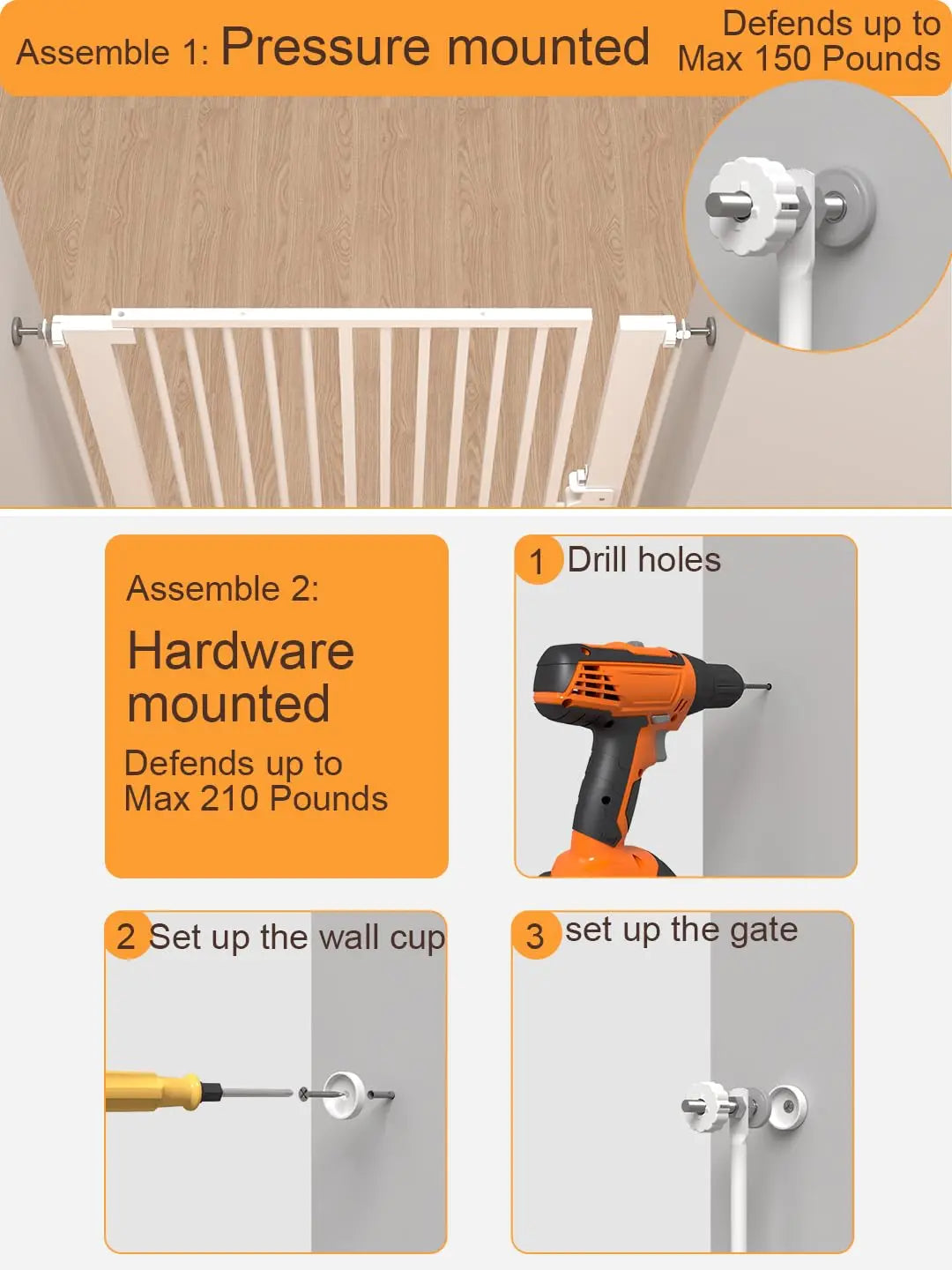 Ufsagcg Extra Tall Cat Gate With Small Pet Door Indoor