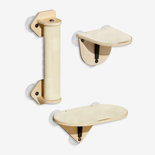 MEWOOFUNCN Cat Window Perch Hammock With Climbing Steps And Scratching Post