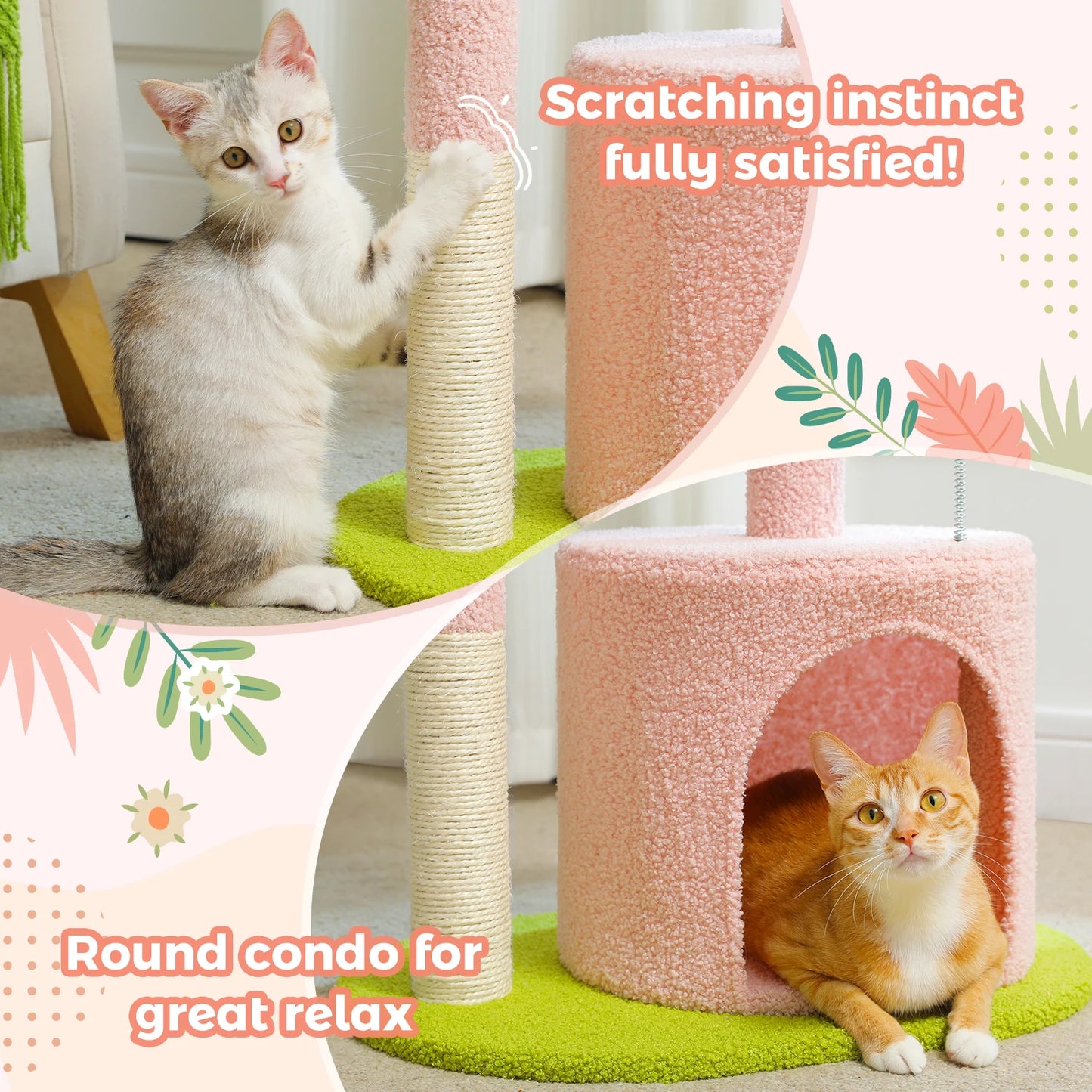 Flower Cat Tree Indoor Cats Small Tower With Sisal Post