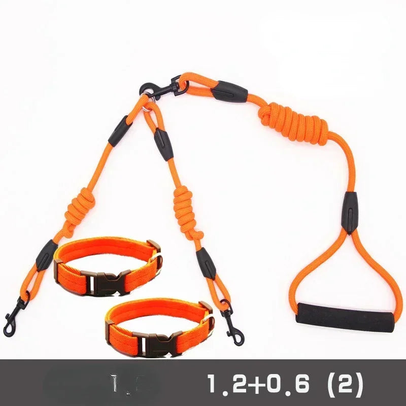 Double Dog Leash Coupler For Small Pets Nylon Black