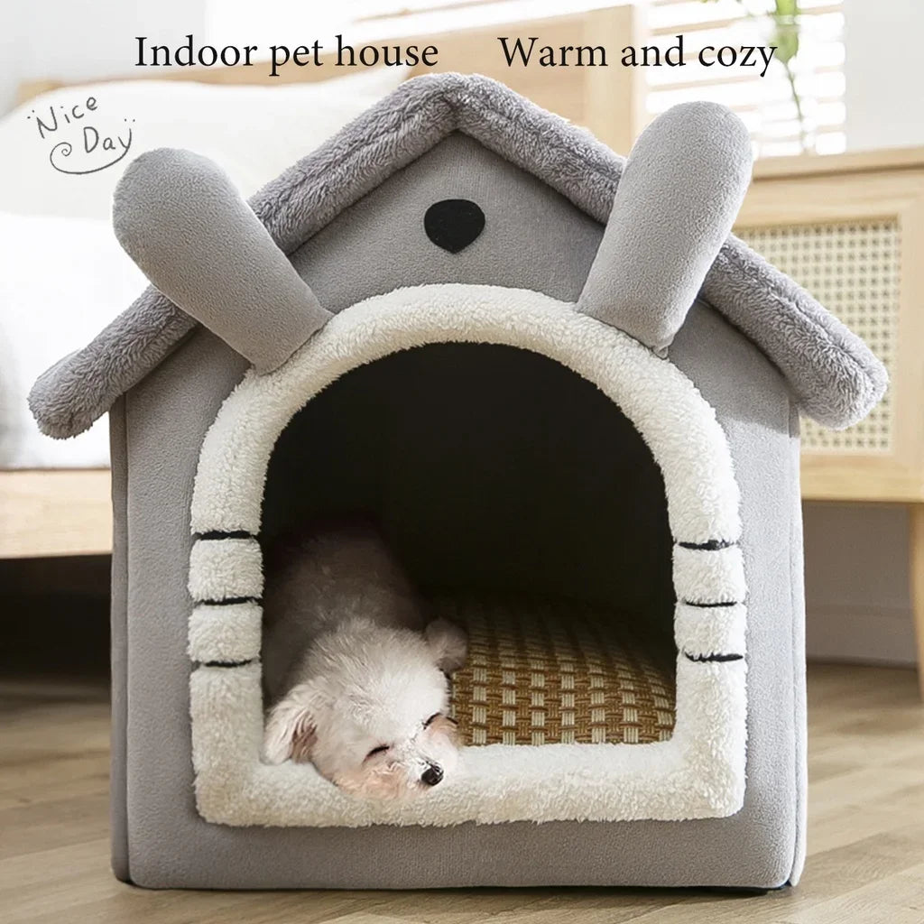 Foldable Dog Bed Mat With Removable Cotton Cover For Pets