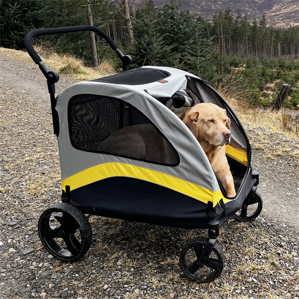 Premium Dog Stroller Pram 4 Wheel Foldable Cart Travel Jogger
