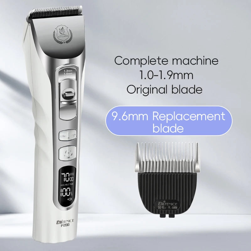 Fenice 5000mA Cordless Dog Grooming Clippers LCD Screen