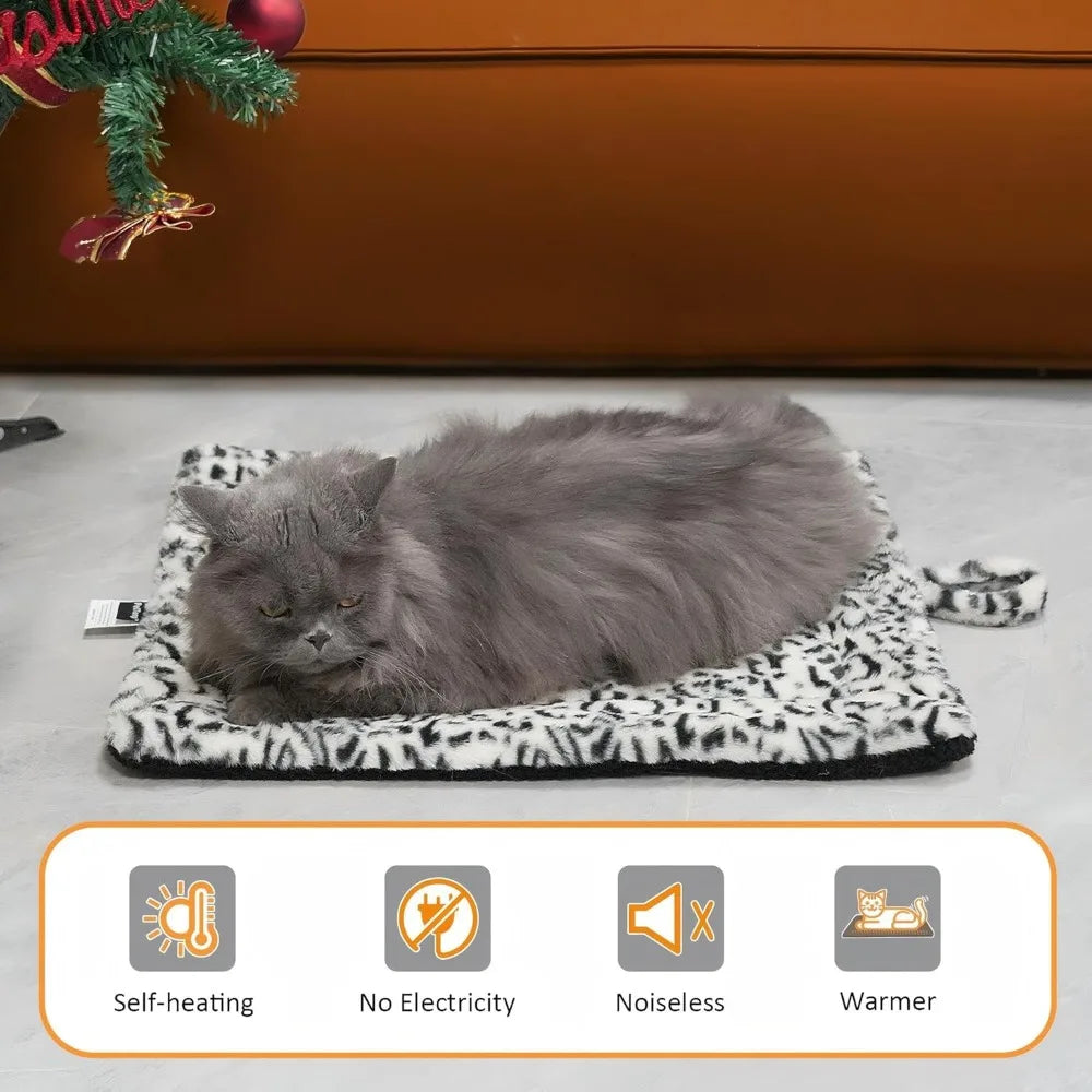 Self Warming Cat Bed Pad, Pet Warming Bed and Self Heating Pad for Indoor & Outdoor Cat Houses and Small Dogs, Non-Electric Pet