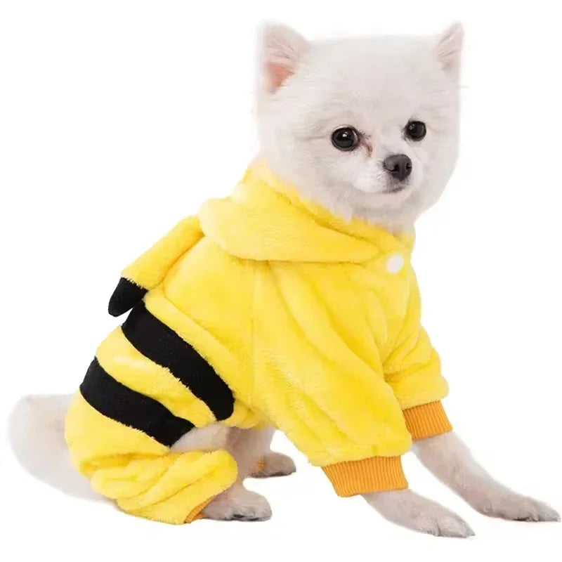 Soft Fleece Dog Jumpsuit Thickened Clothing for Small Dogs