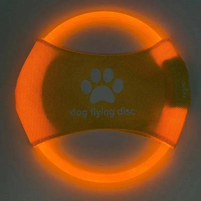 Hign-concerned LED Glowing Dog Flying Discs 3 Modes Training Toy