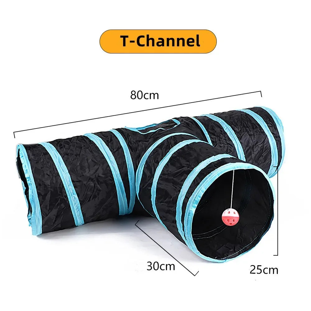 Foldable Cat Tunnel Toy for Indoor Play Breathable