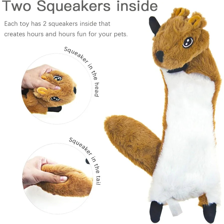 Plush Dog Squeaky Toys 5 Pack for Large and Medium Dogs