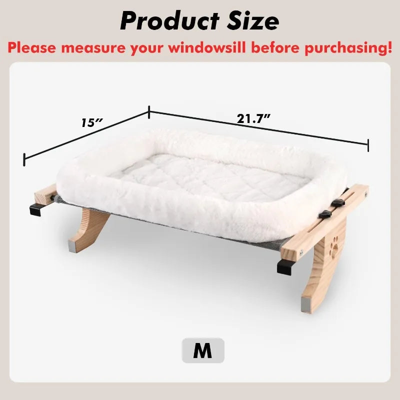 Cat Window Perch Hammock Bed With Wood And Metal Frame