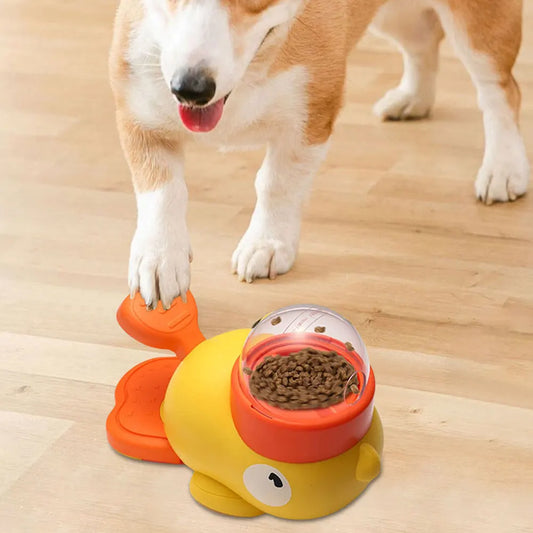 Dog Interactive Slow Feeder Cartoon Duck Design Puzzle Toy
