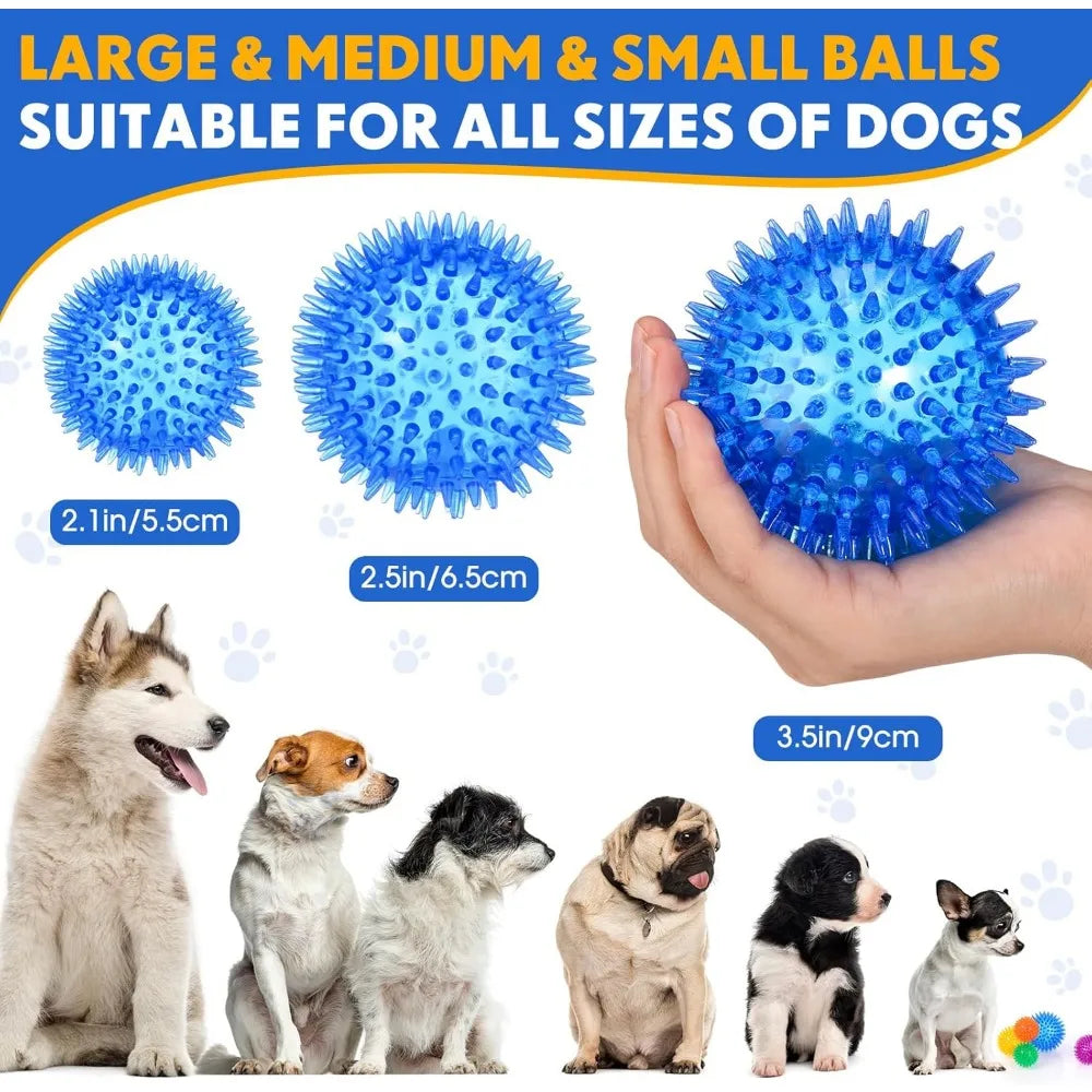 Squeaky Spikey Dog Balls for Aggressive Chewers 50 Pack