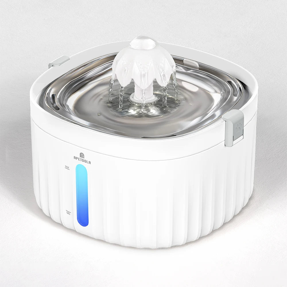 Apetdola Automatic Cat Water Fountain With Stainless Tray