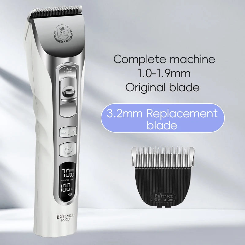 Fenice 5000mA Cordless Dog Grooming Clippers LCD Screen