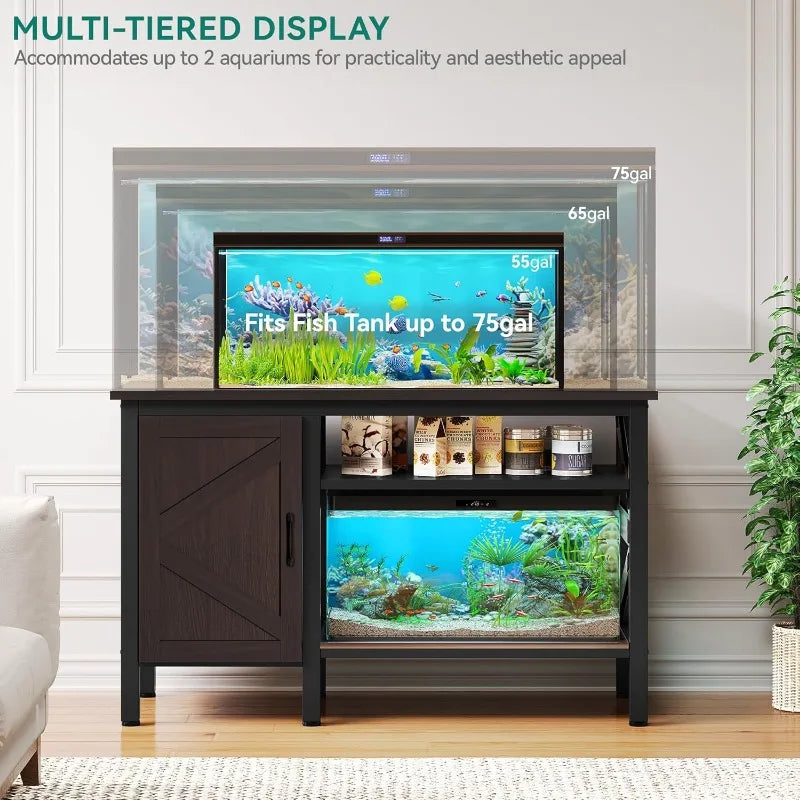 Heavy Duty Metal Aquarium Stand With Power Outlets Included
