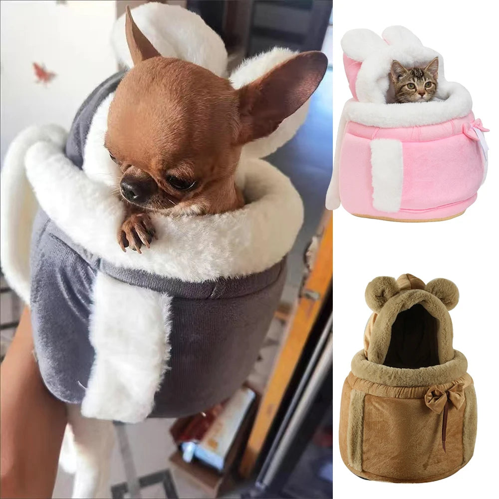 Outdoor Travel Chihuahua Carrier Backpack for Small Dogs Velvet Warm