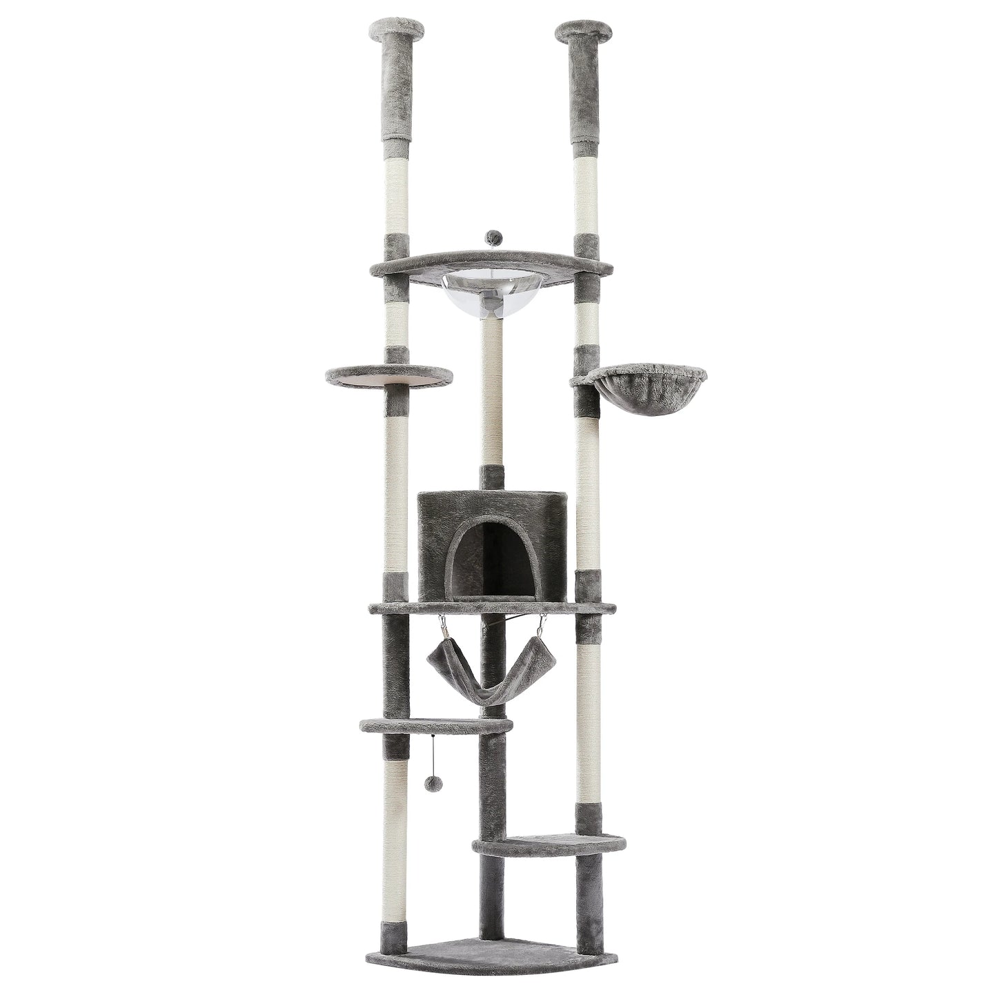 Adjustable Floor To Ceiling Cat Tree With Cozy Condo