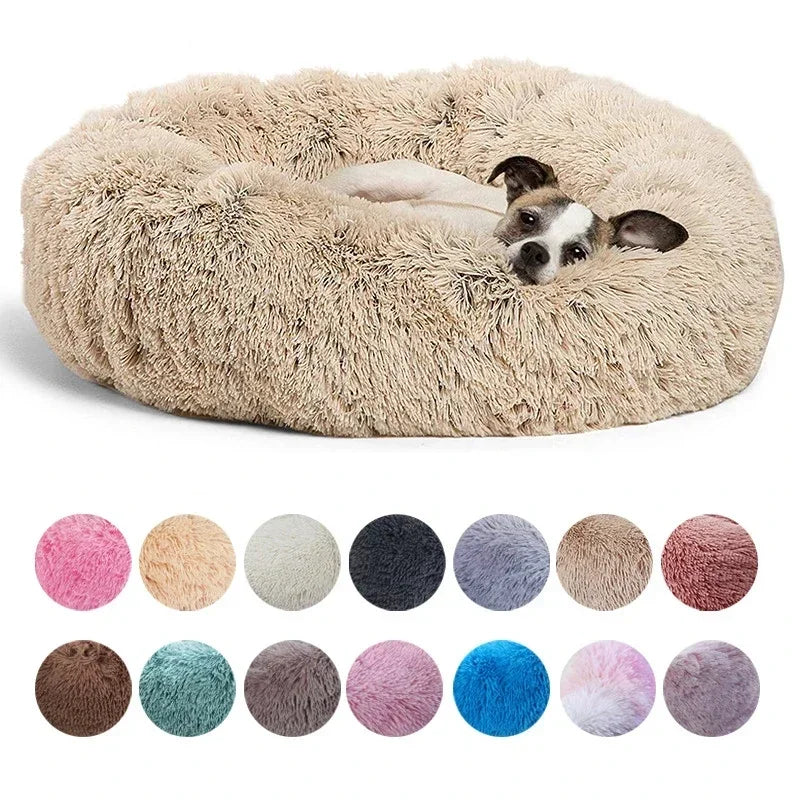 NONECN Round Plush Pet Bed Fleece Dog Cat Cozy Bed