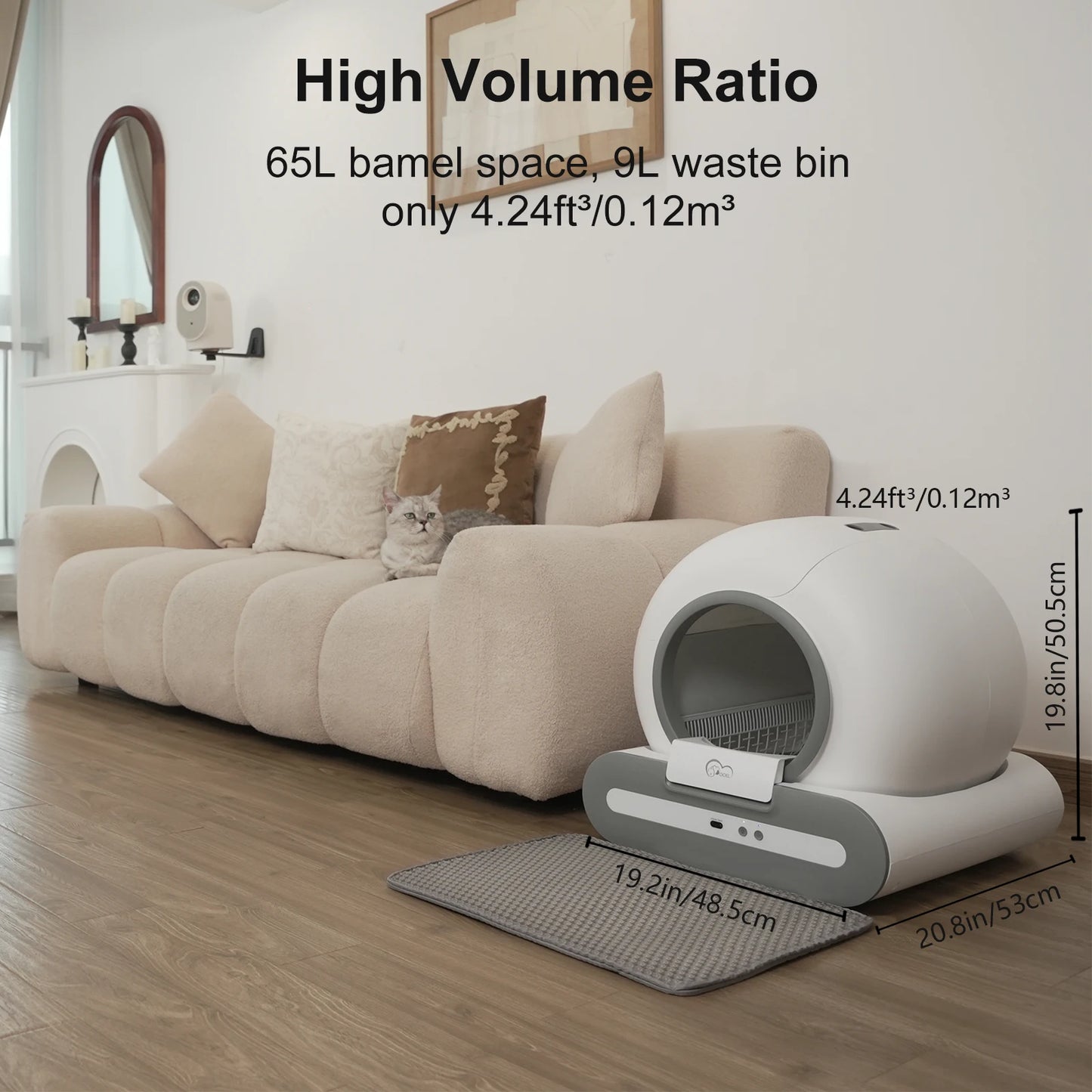 DOEL Self-Cleaning Cat Litter Box With App Control 2.4G WiFi